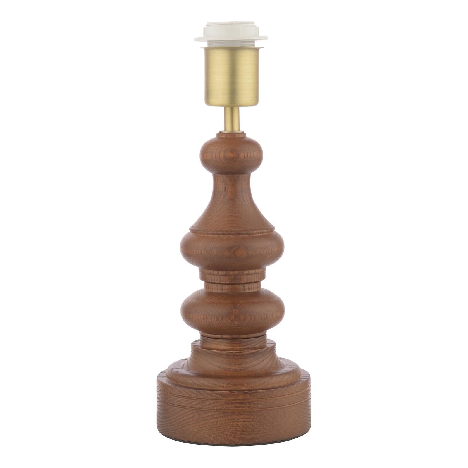 Laura Ashley Millbrook Table Lamp Dark Wood and Industrial Brass Base Only LA3756660-Q