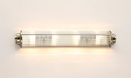Pillar 4 Light Bathroom Wall Light In Antique Brass And Clear Glass Rods IP44 G9