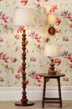 Laura Ashley Millbrook Floor Lamp Dark Wood and Industrial Brass Base Only LA3756744-Q