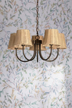 Laura Ashley Hasfield 5 Light Pendant Satin Bronze With Shade LA3756747-Q