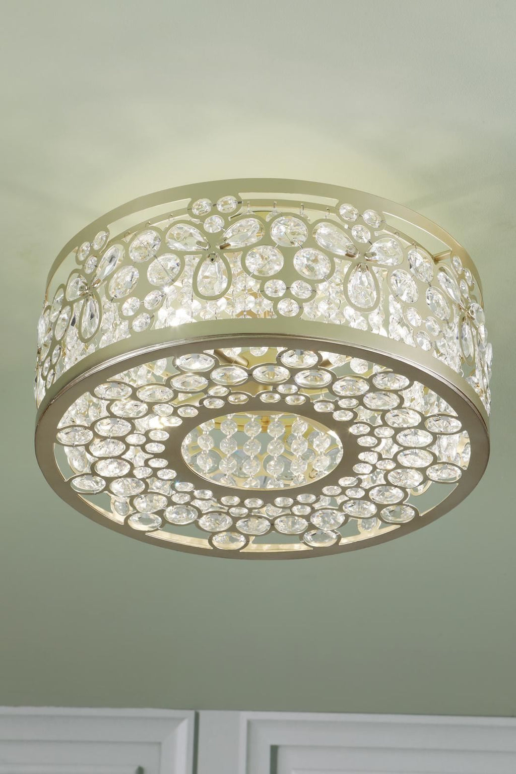 Laura Ashley Tilbrook 4 Light Flush Matt Champagne and Crystal LA3756653-Q