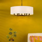 Tyler 6 Light Ceiling Pendant Matt Black and White With Shade TYL6422