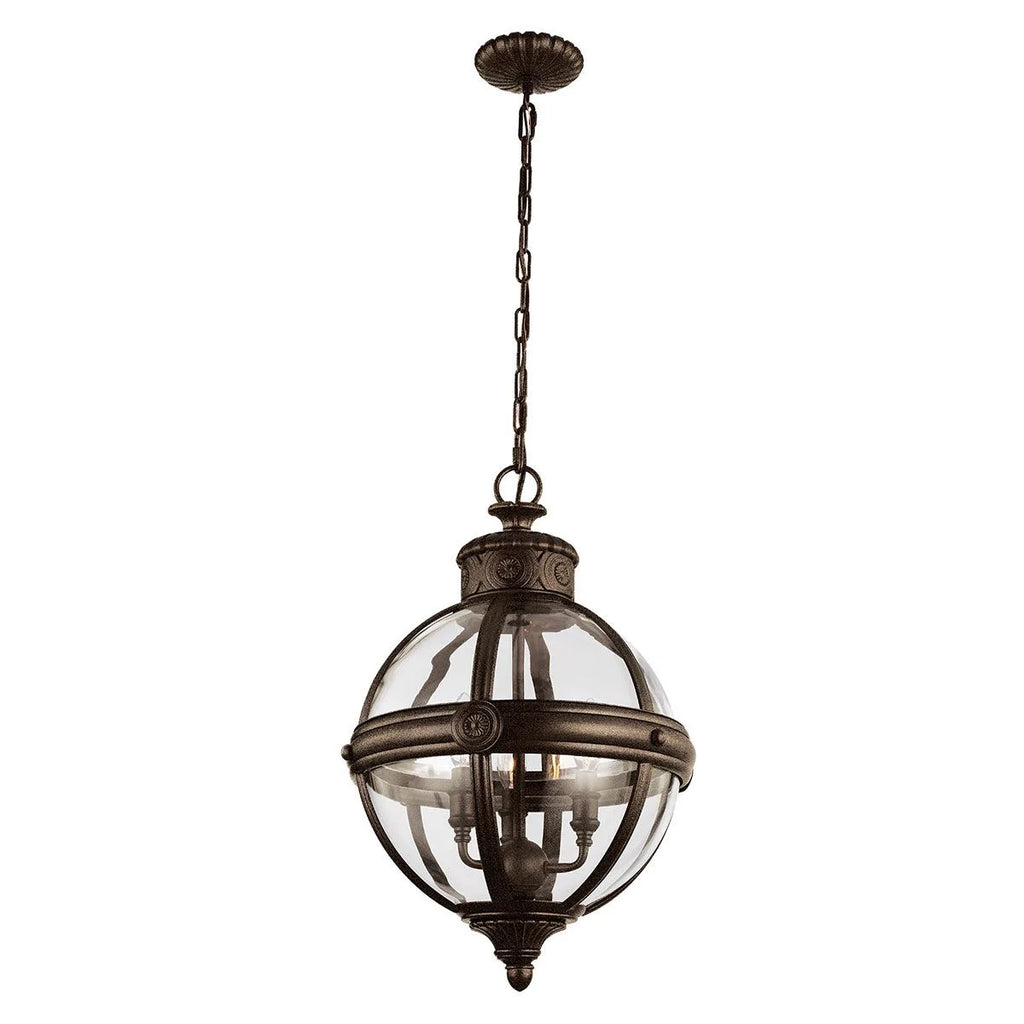 Adams 3 Light Ceiling Pendant Chandelier in Bronze Finish FE/ADAMS/3P BRZ