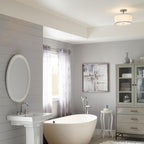 Prospect Park Semi Flush Ceiling Light In Satin Nickel And Chrome Finish FE/PROSPECTPK/SF