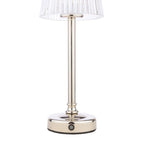 Laura Ashley Callaghan Rechargeable Table Lamp Polished Nickel and Ribbed Glass LED LA3756661-Q