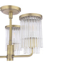 Laura Ashley Hilcote 3 Light Semi-Flush Matt Antique Brass and Glass LA3756649-Q