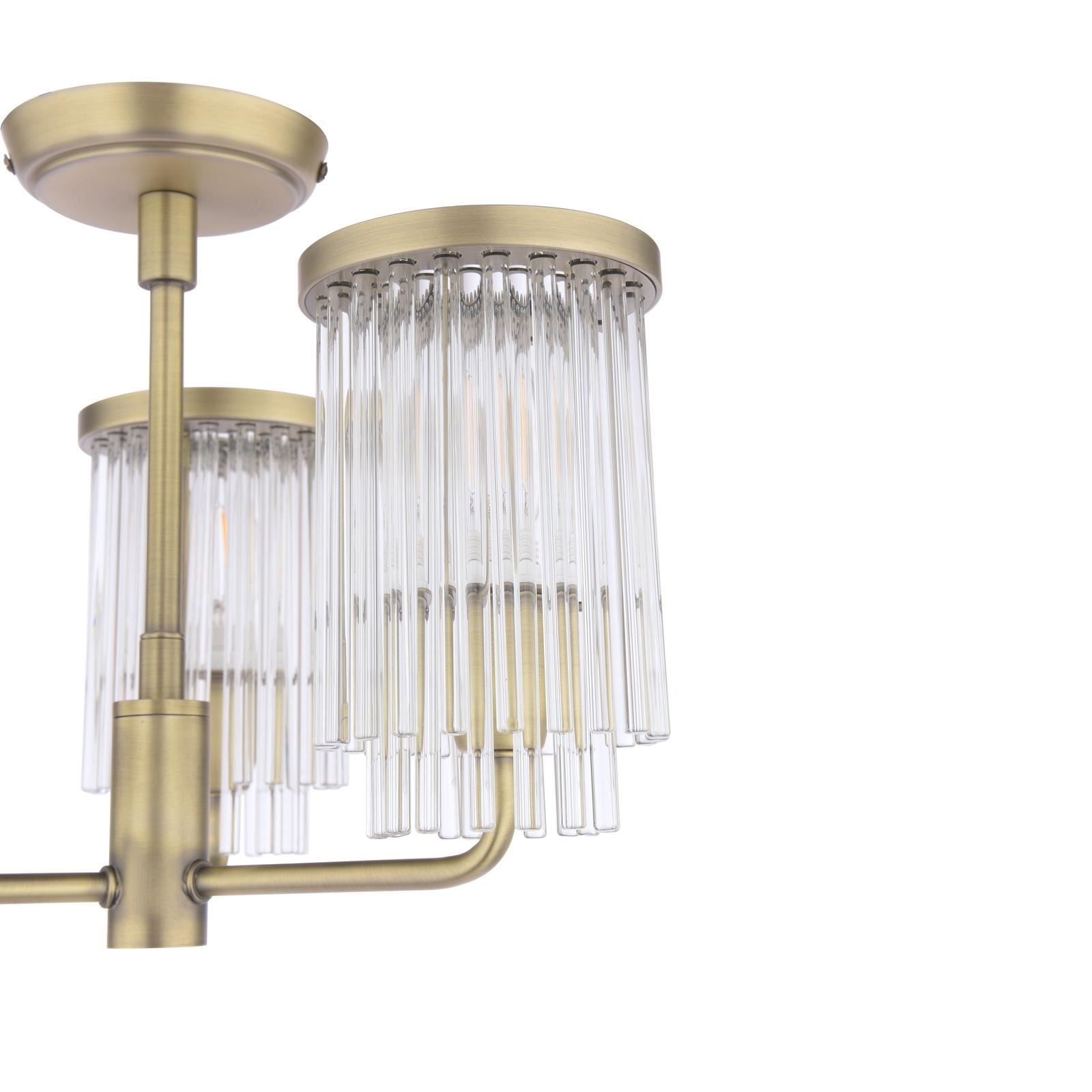 Laura Ashley Hilcote 3 Light Semi-Flush Matt Antique Brass and Glass LA3756649-Q