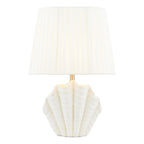 Laura Ashley Shell Table Lamp White Ceramic and Satin Chrome With Shade LA3756702-Q