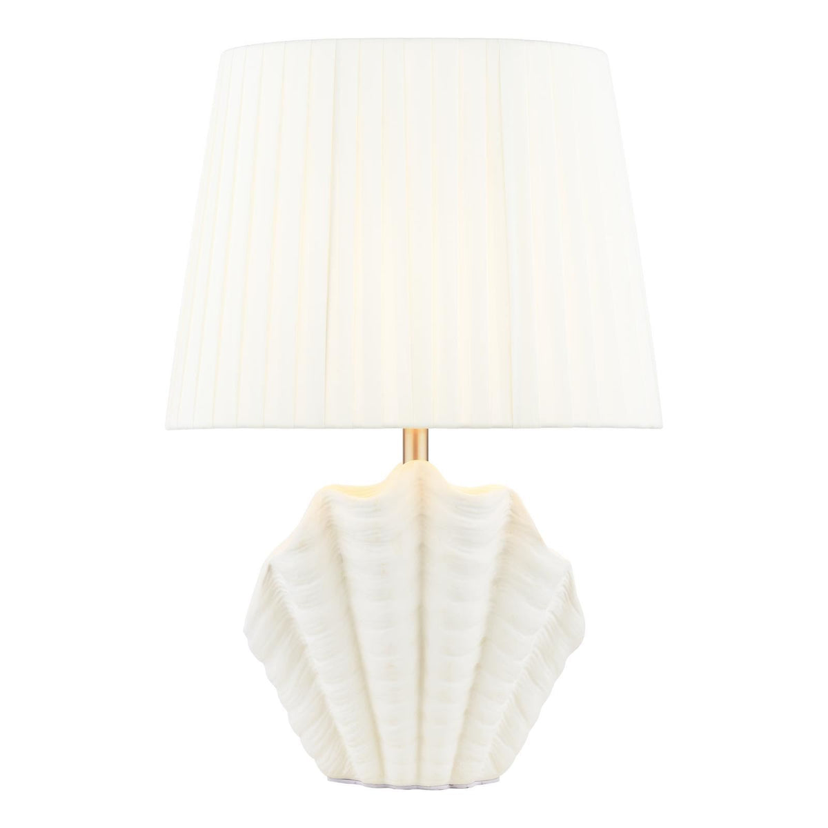 Laura Ashley Shell Table Lamp White Ceramic and Satin Chrome With Shade LA3756702-Q
