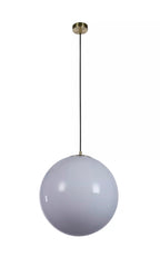 Atom II Ceiling Pendant In Satin Brass And Opal Glass Shade 40cm 6099SB
