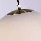 Atom II Ceiling Pendant In Satin Brass And Opal Glass Shade 40cm 6099SB