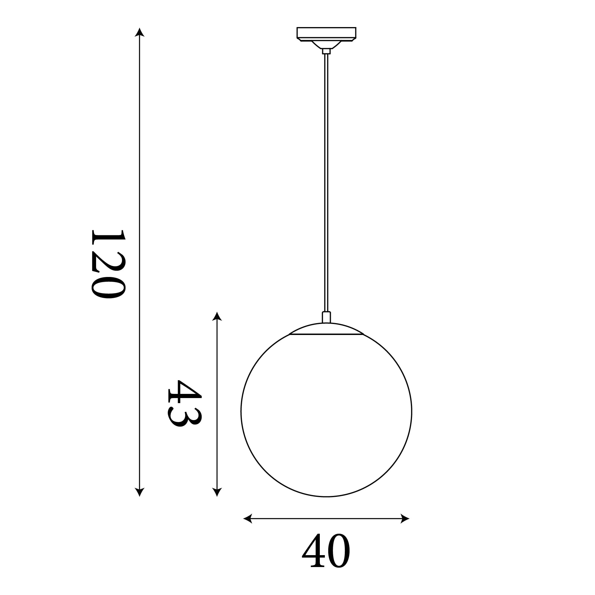 Atom II Ceiling Pendant In Satin Brass And Opal Glass Shade 40cm 6099SB