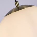 Atom II Ceiling Pendant In Satin Brass And Opal Glass Shade 30cm 6077SB