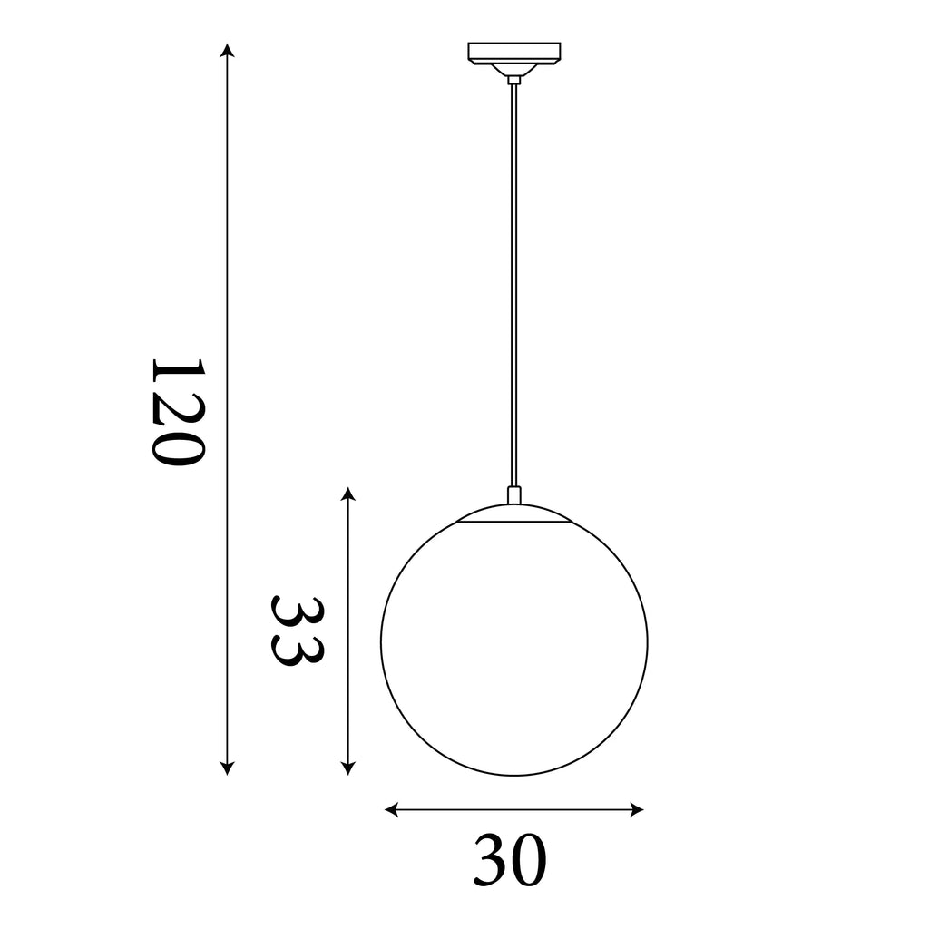 Atom II Ceiling Pendant In Satin Brass And Opal Glass Shade 30cm 6077SB