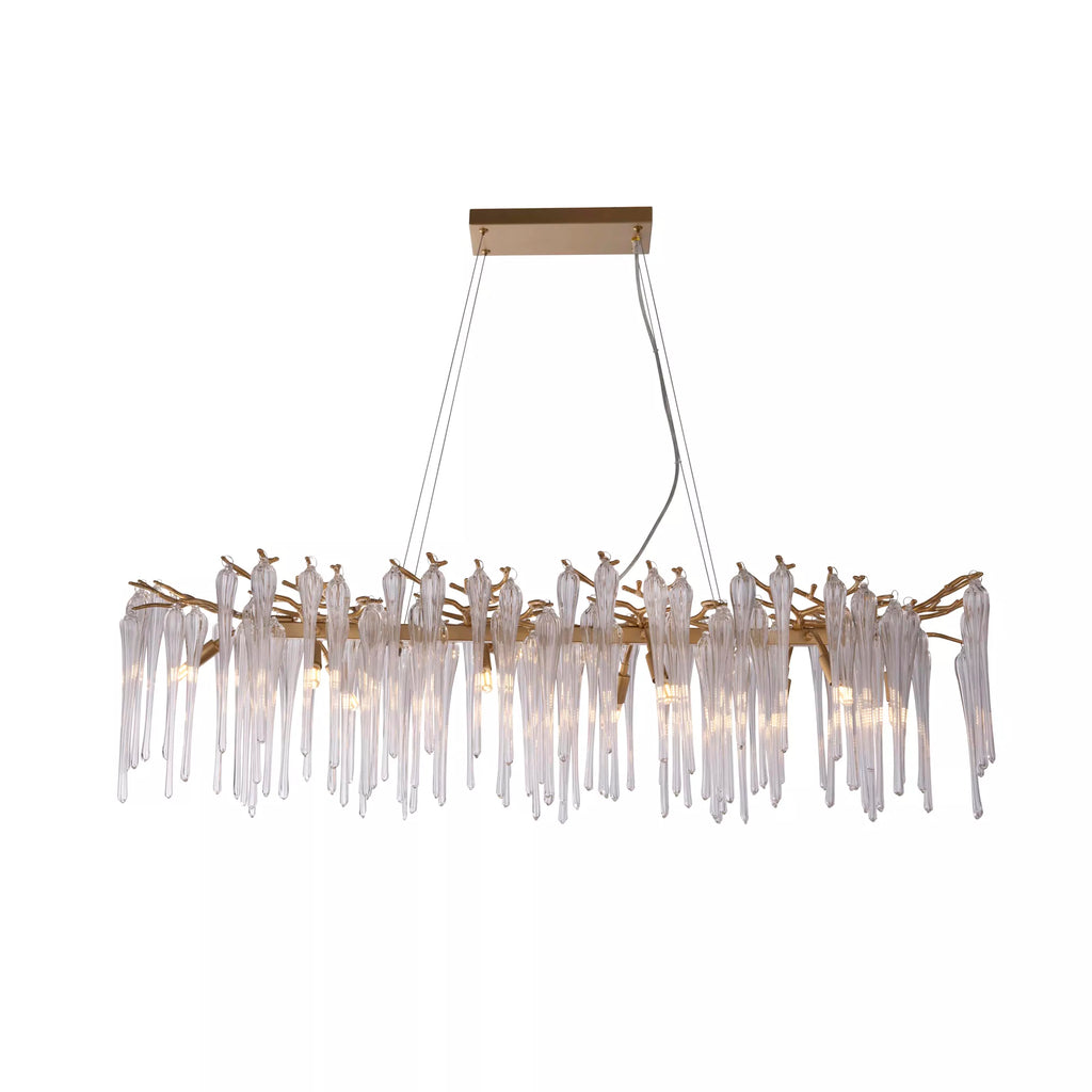 Heritage 10 Light Bar Ceiling Pendant Light In Gold finish With Clear Glass Drops 10425-10GO