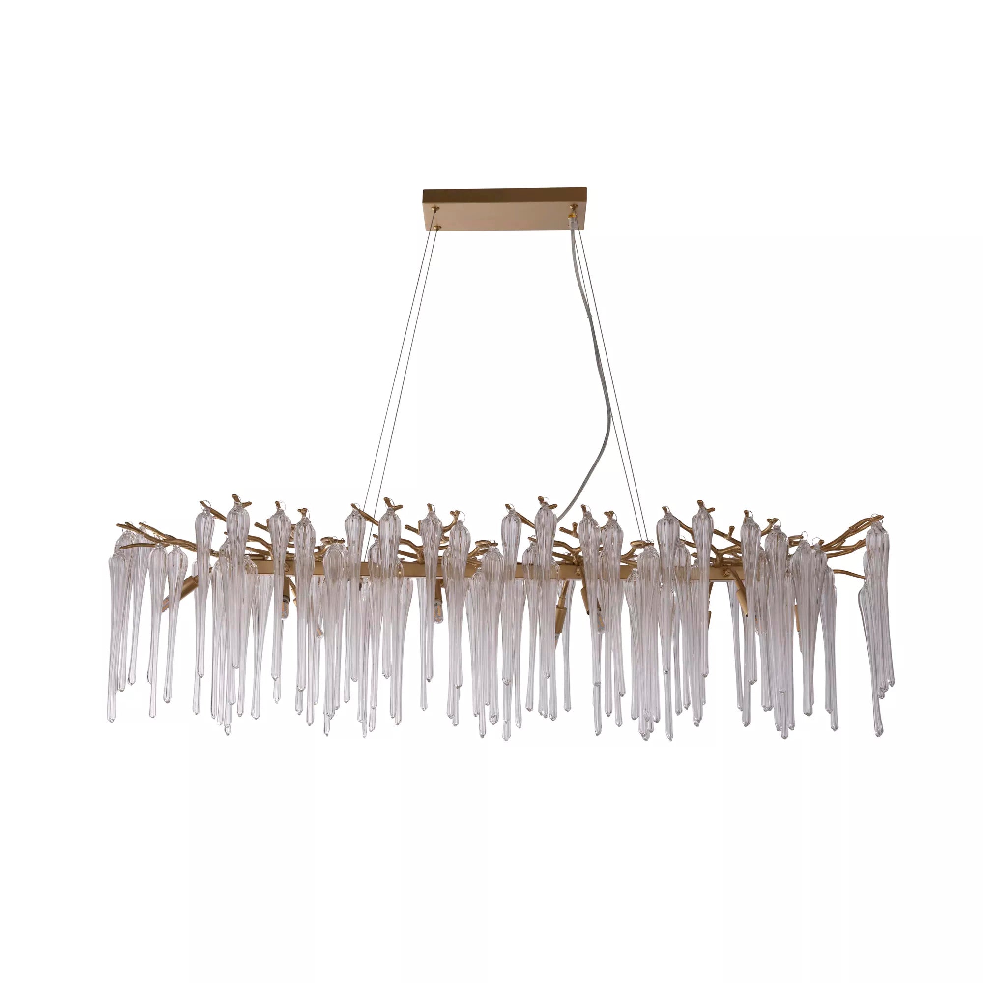 Heritage 10 Light Bar Ceiling Pendant Light In Gold finish With Clear Glass Drops 10425-10GO