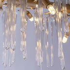 Heritage 10 Light Bar Ceiling Pendant Light In Gold finish With Clear Glass Drops 10425-10GO
