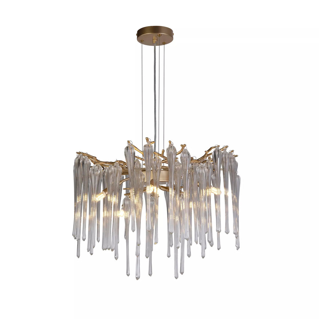 Heritage 5 Light Ceiling Pendant Light In Gold finish With Clear Glass Drops 10425-5GO