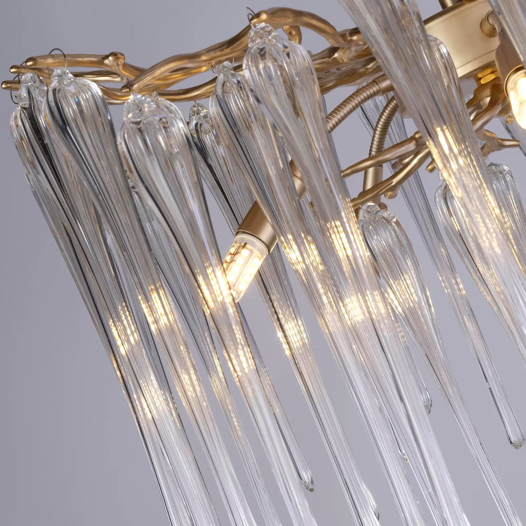 Heritage 5 Light Ceiling Pendant Light In Gold finish With Clear Glass Drops 10425-5GO