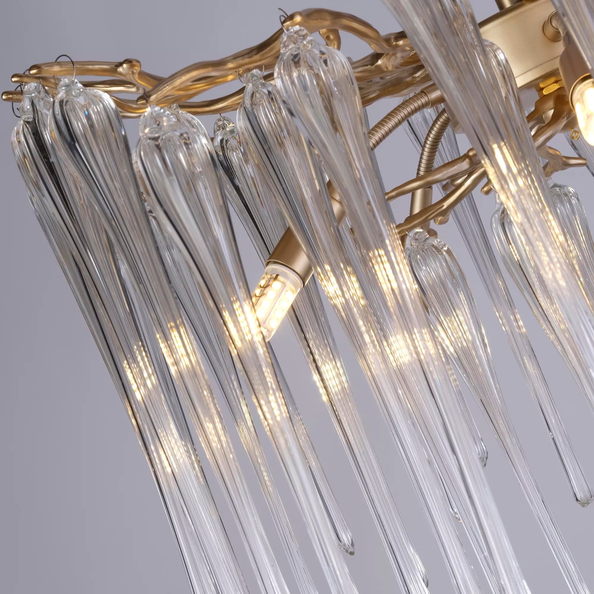 Heritage 5 Light Ceiling Pendant Light In Gold finish With Clear Glass Drops 10425-5GO