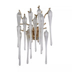 Heritage 2 Light Wall Light In Gold finish With Clear Glass Drops 10425-2GO