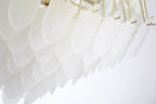 Feather 6 Light Ceiling Pendant In Polished Brass Finish With Frosted Glass 48970-6SB