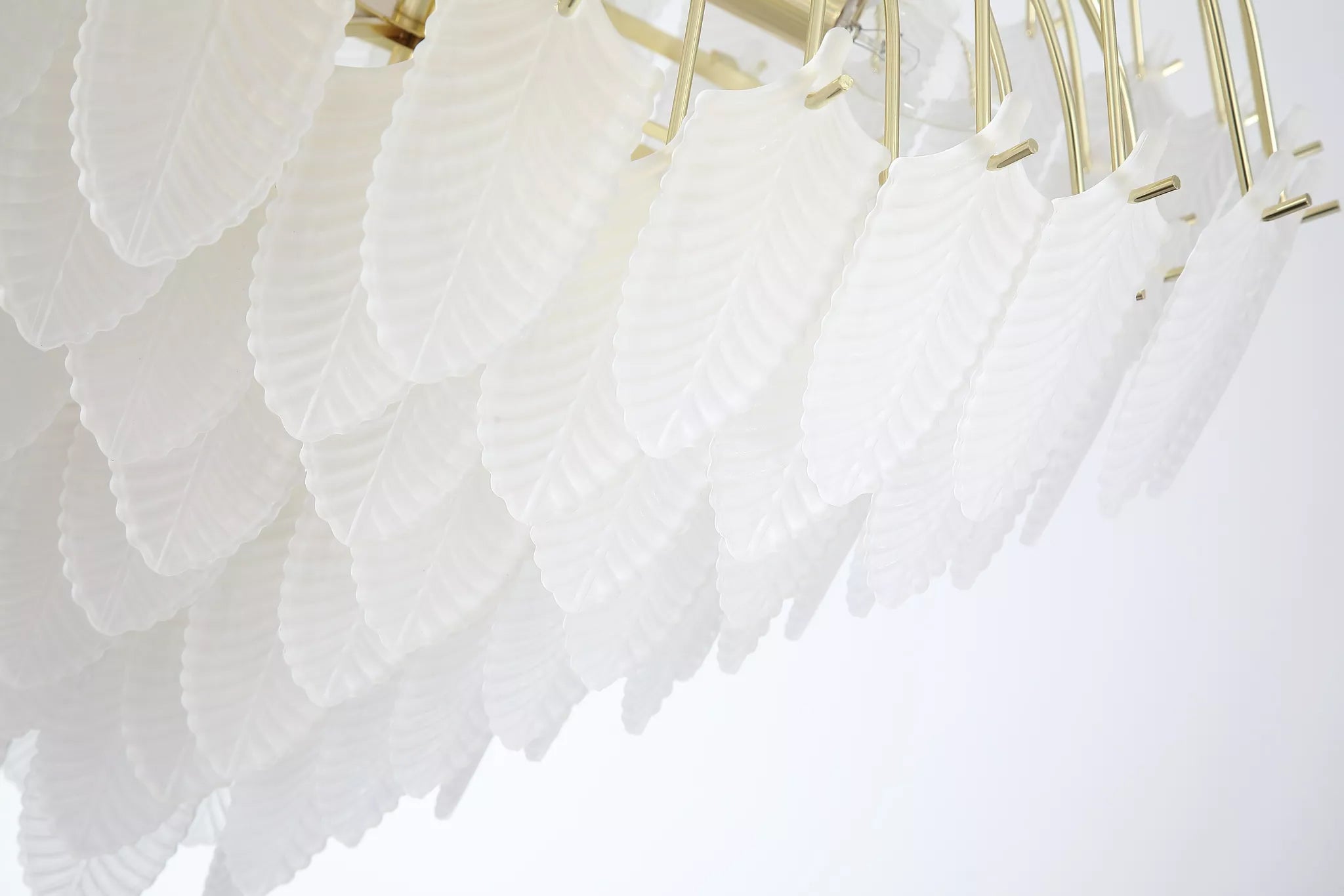 Feather 6 Light Ceiling Pendant In Polished Brass Finish With Frosted Glass 48970-6SB