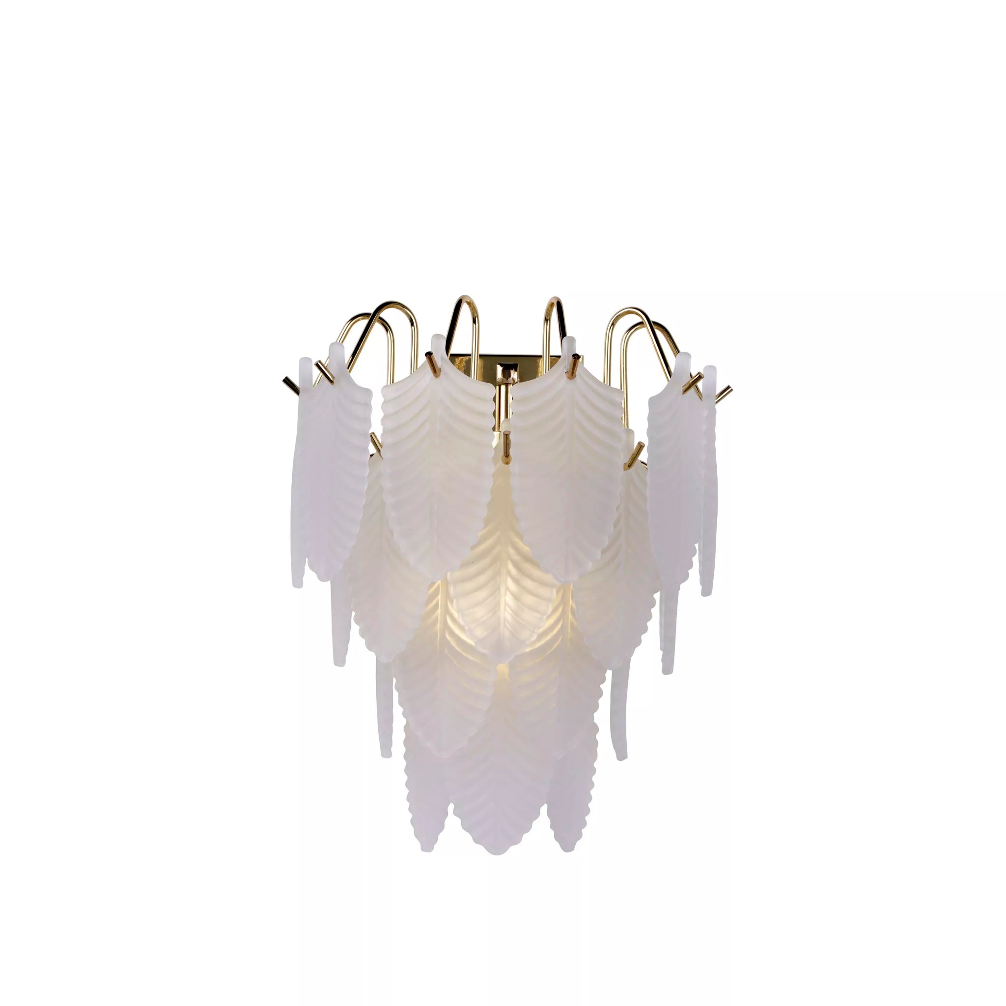 Feather Wall Light In Polished Brass Finish With Frosted Glass 48910-1SB