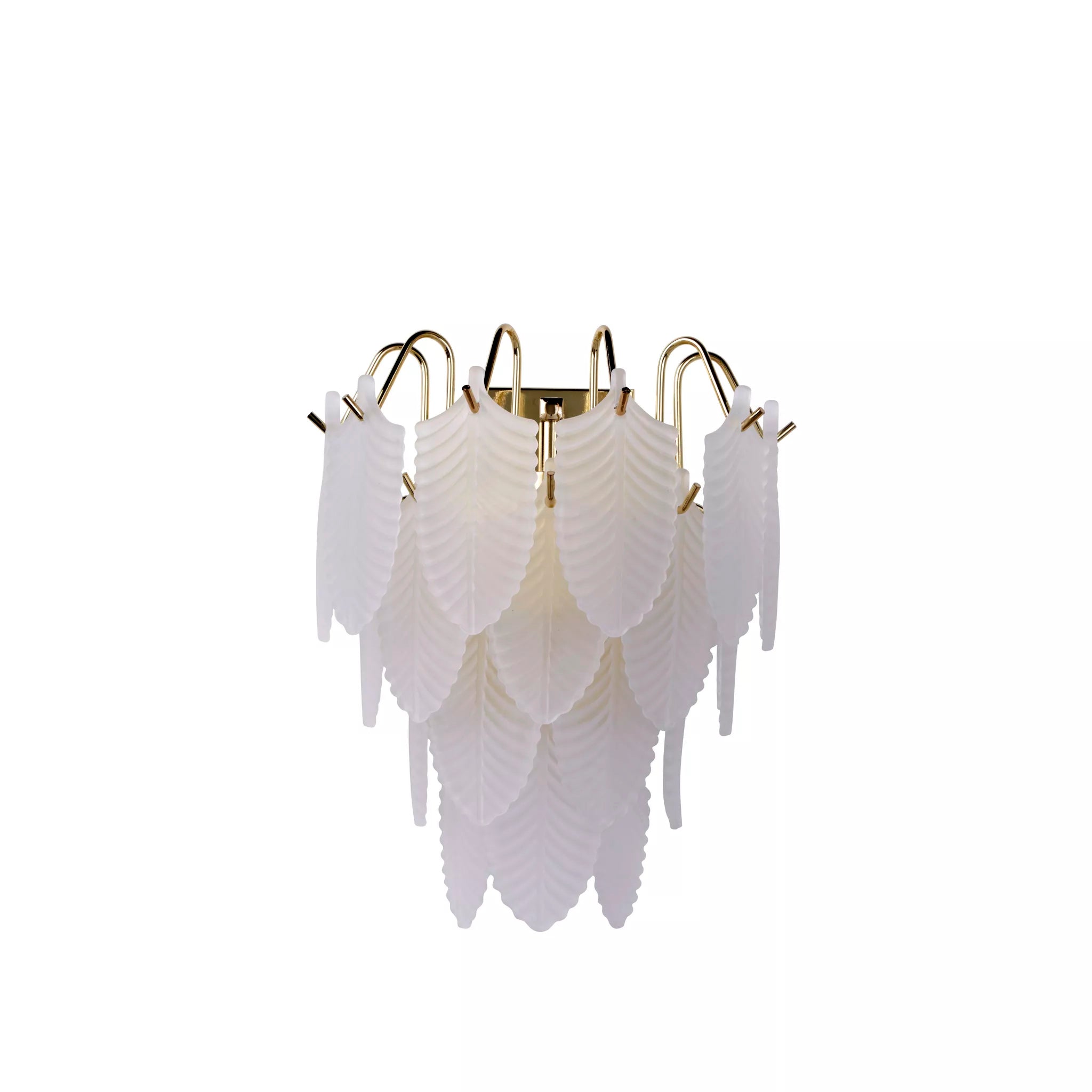 Feather Wall Light In Polished Brass Finish With Frosted Glass 48910-1SB