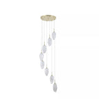 Rocky 8 Light Cluster Ceiling Light In Satin Brass Finish With Glass Shades 23147-8SB