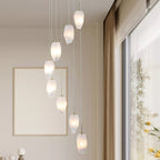Rocky 8 Light Cluster Ceiling Light In Satin Brass Finish With Glass Shades 23147-8SB
