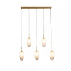 Rocky 5 Light Bar Ceiling Pendant Light In Satin Brass Finish With Glass Shades 23145-5SB