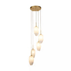 Rocky 5 Light Cluster Ceiling Light In Satin Brass Finish With Glass Shades 23146-5SB