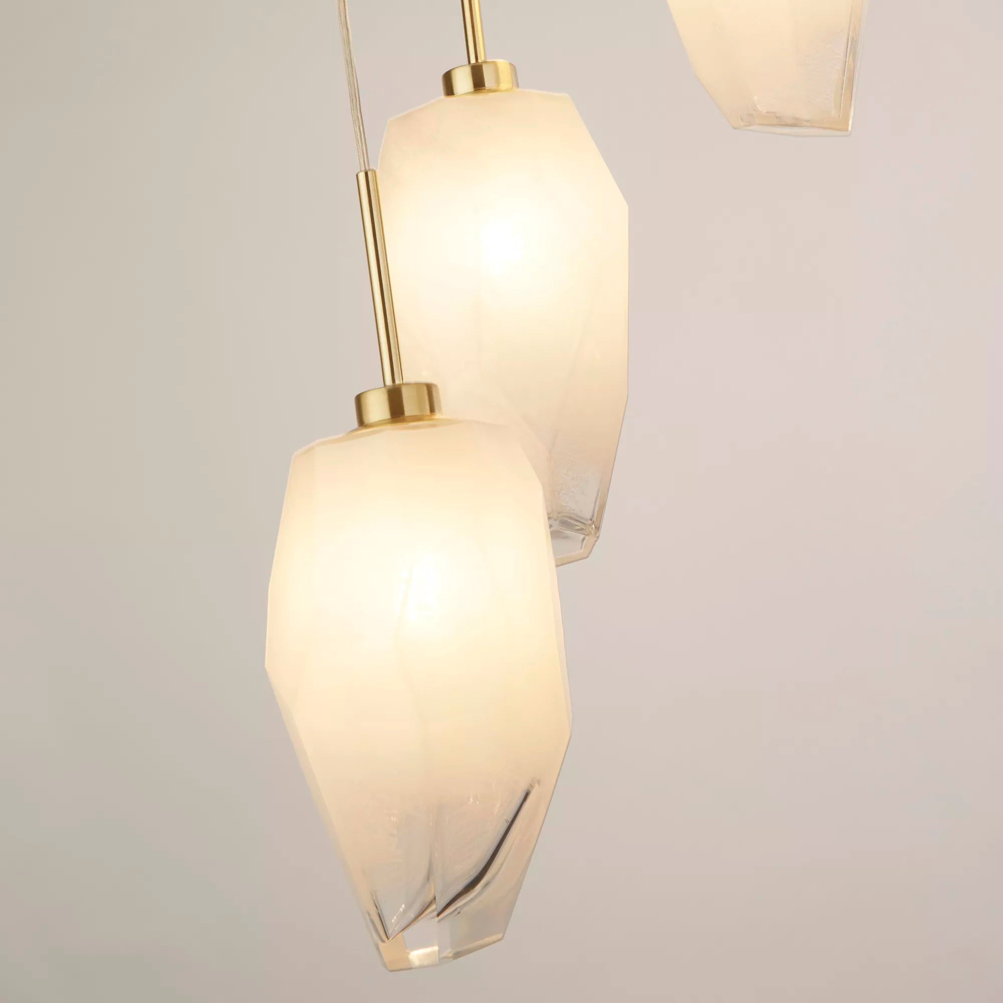 Rocky 5 Light Cluster Ceiling Light In Satin Brass Finish With Glass Shades 23146-5SB