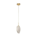 Rocky Ceiling Pendant Light In Satin Brass Finish With Glass Shade 23141-1SB