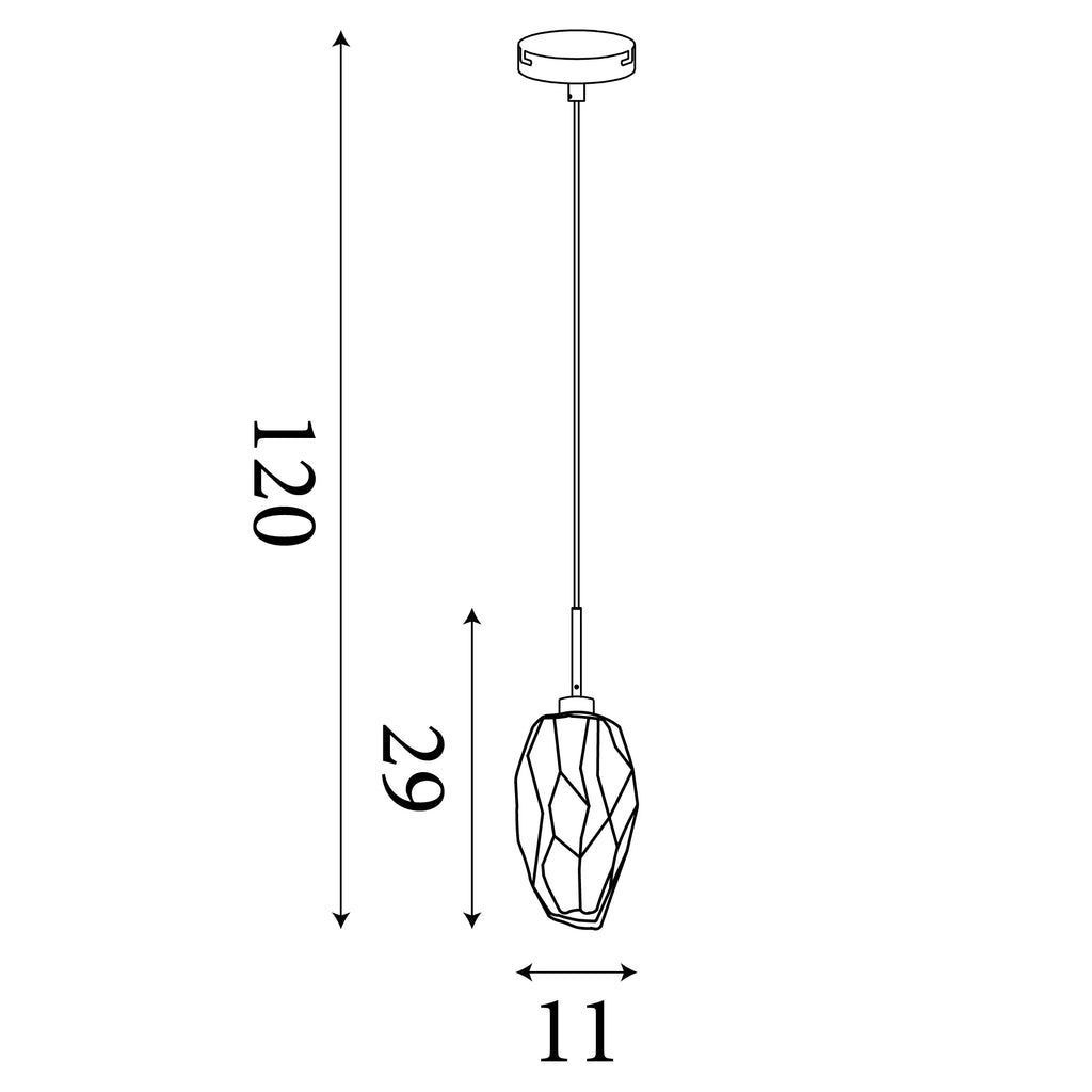 Rocky Ceiling Pendant Light In Satin Brass Finish With Glass Shade 23141-1SB