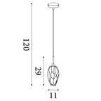 Rocky Ceiling Pendant Light In Satin Brass Finish With Glass Shade 23141-1SB