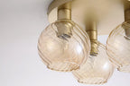 Radiance 3 Light Flush Ceiling Light In Gold Finish With Champagne Glass 44521CP