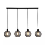 Radiance 4 Light Bar Ceiling Pendant Light In Black Finish With Smoked Glass 44520-4SM