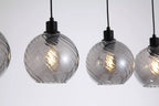 Radiance 4 Light Bar Ceiling Pendant Light In Black Finish With Smoked Glass 44520-4SM