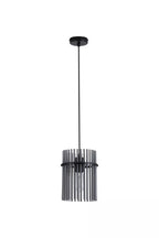 Swizzle Ceiling Pendant Light In Matt Black Finsih With Smoked Rods 20cm 55620SM