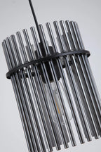 Swizzle Ceiling Pendant Light In Matt Black Finsih With Smoked Rods 20cm 55620SM