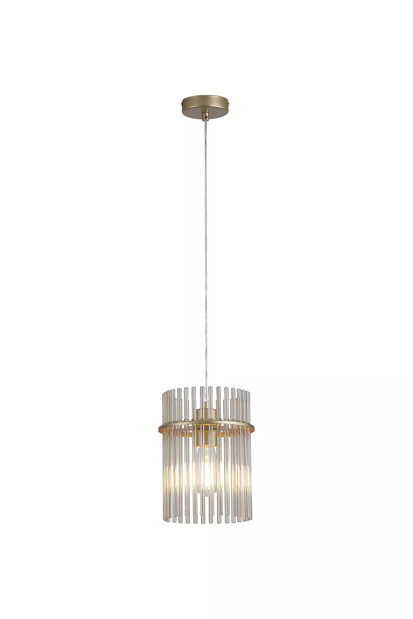 Swizzle Ceiling Pendant Light In Gold Finish With Champagne Rods 20cm 55620CP
