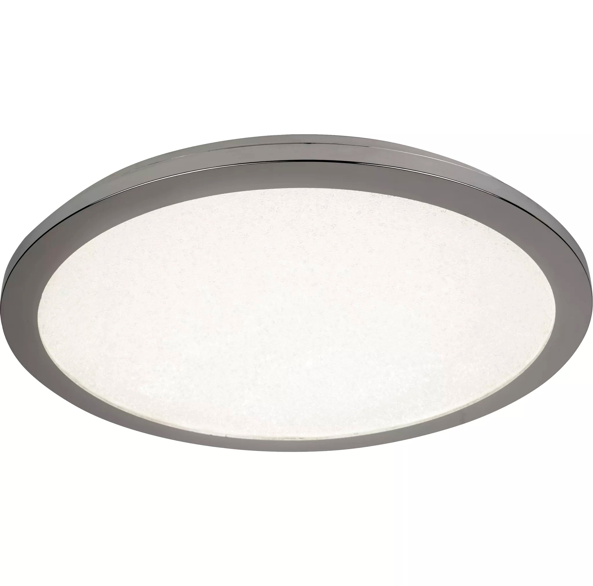 Bathroom Flush Ceiling Light In Chrome Finish With Sanded Glass 300mm