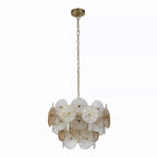 Wagon Wheel 5 Light Ceiling Pendant Light In Bronze Finish With Amber Glass 88210-5BZ