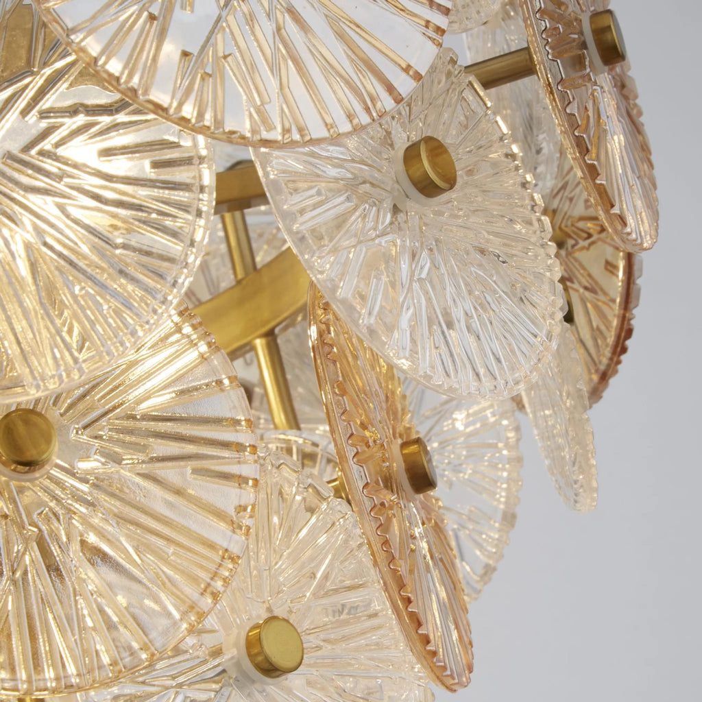 Wagon Wheel 5 Light Ceiling Pendant Light In Bronze Finish With Amber Glass 88210-5BZ