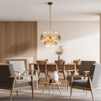 Wagon Wheel 5 Light Ceiling Pendant Light In Bronze Finish With Amber Glass 88210-5BZ