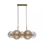 Wagon Wheel 10 Light Bar Ceiling Pendant Light In Bronze Finish With Amber Glass 88210-10BZ