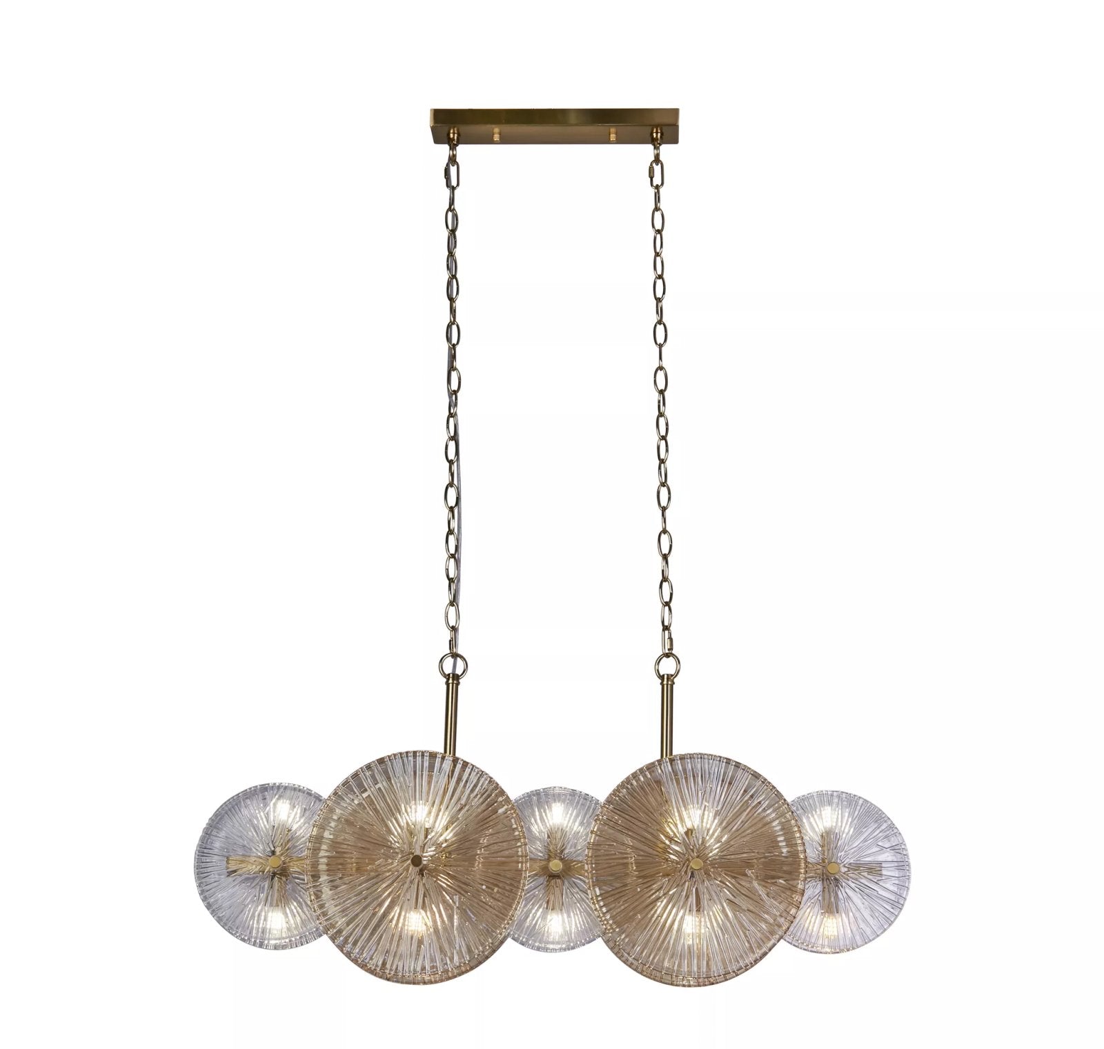 Wagon Wheel 10 Light Bar Ceiling Pendant Light In Bronze Finish With Amber Glass 88210-10BZ