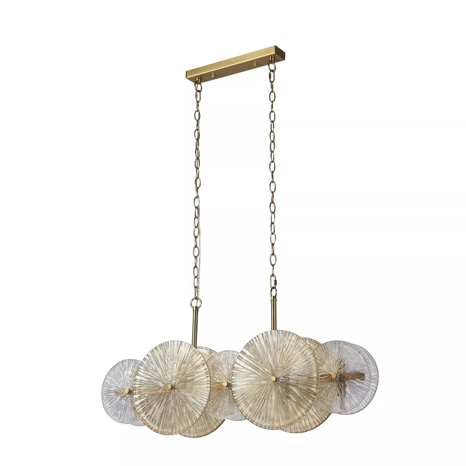 Wagon Wheel 10 Light Bar Ceiling Pendant Light In Bronze Finish With Amber Glass 88210-10BZ
